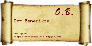 Orr Benedikta névjegykártya